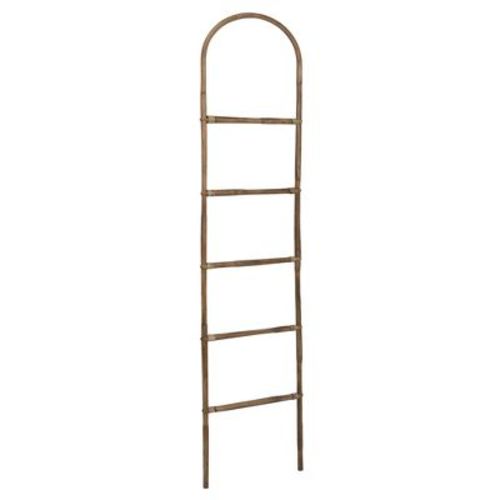 Storied Home Versatile Blanket Ladder Natural: Bamboo Frame, 5 Rungs, Eco-Friendly Design, No Assembly Required