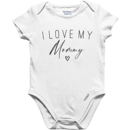 Brain Juice Tees Mommy Baby Romper- Cute I Love My Mommy - Organic Cotton Baby