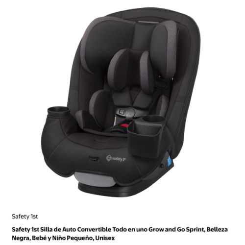 Safety 1st Silla de Auto Convertible Todo en uno Grow and Go Sprint, Belleza Negra, Bebé y Niño Pequeño, Unisex