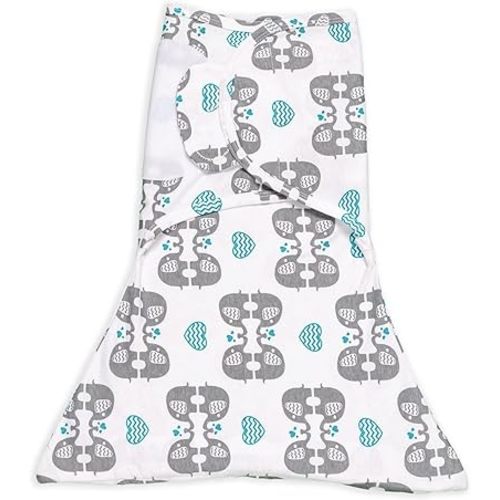 SleepingBaby Zippy Swaddle - Cozy Baby Swaddle Blanket with Convenient Bottom Zipper for Easy Diaper Changes - eLOVEphant - Medium/Large