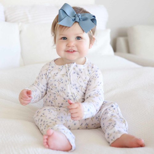 Blake's Blooms Waffle Bamboo Convertible Zip Romper