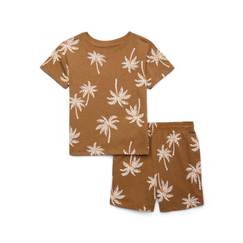 Wonder Nation Toddler Boy Printed Jersey T-Shirt & Shorts Set, Sizes 12M-5T