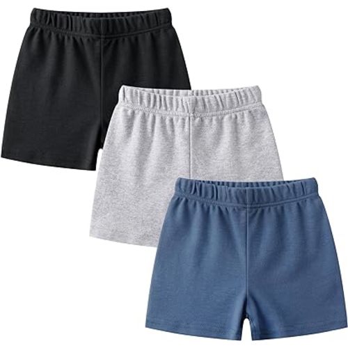 O2 BABY Organic Cotton Unisex Baby Pull-on Jogger Pants, Toddler Leggings, 3-Pack Crawling Pants 0-24 Months