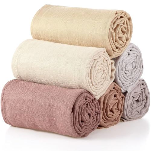 47 x 47 Inches Muslin Swaddle Blankets Cotton Newborn Receiving Blankets Breathable Colorful Baby Swaddle Soft Baby Registry Essentials Gift for Unisex Boy Girl(Dark Colors)