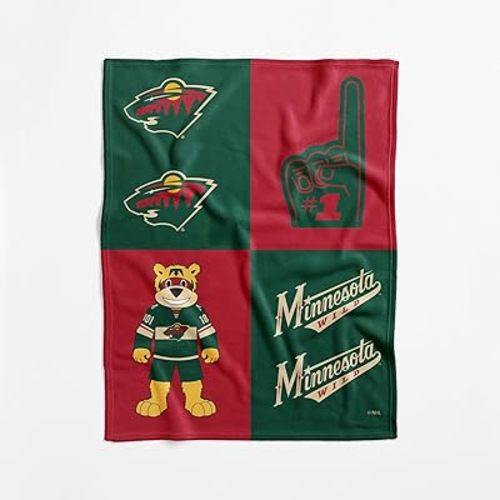 NHL Officially Licensed Baby Swaddle Blanket, 40 x 50 in, Soft Lightweight Polyester, Domino Design