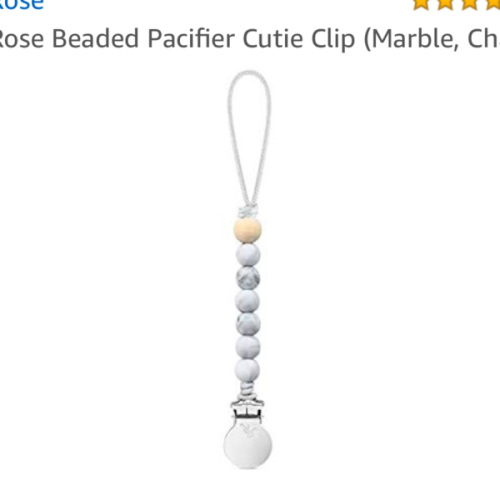 Ryan & Rose Beaded Pacifier Cutie Clip (Marble, Charley)
