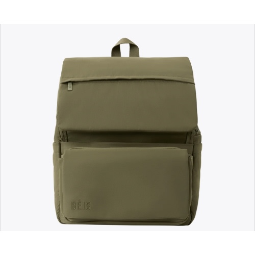 BÉIS 'The Ultimate Diaper Backpack' in Olive - Green Backpack Diaper Bag