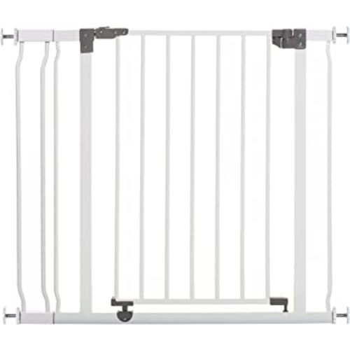 Dreambaby Liberty Walk Thru Baby Safety Gate Set - with 3.5inch Extension Panel - Fits 29.5-36.5inch Openings - Pressure Mounted Security Gates - White
