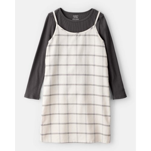Girls 2-Piece Plaid Long-Sleeve Dress Set - Black/White - Carter's | Carter's