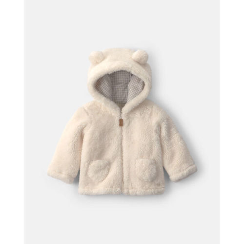 Baby Bear Teddy Fleece Zip-Up Hoodie - Cream | Carter's