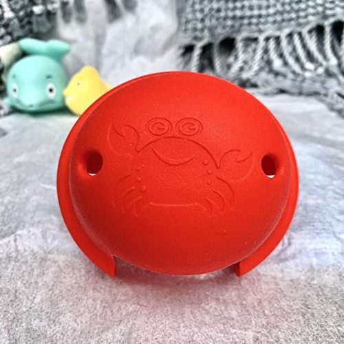 Bathtub Trip Lever Cover, Protects from Accidental Contact of Bathtub Lever, Overflow Plate Cover, Use Lever While Installed, Durable and Soft, Baby Bathtub Safety (Red)