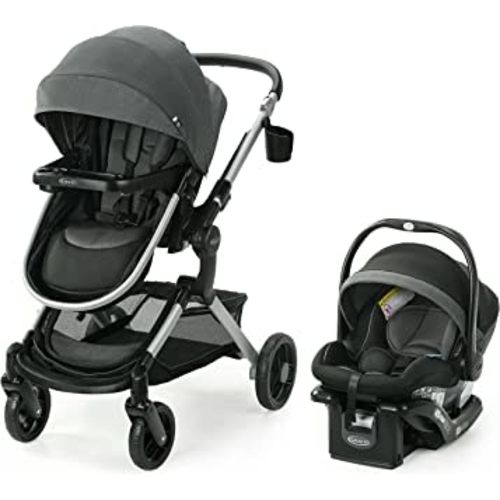 Graco Modes Nest Travel System with Adjustable Reversible Seat, Pram Mode, Lightweight Aluminum Frame, and SnugRide 35 Lite Elite Infant Car Seat, Sullivan