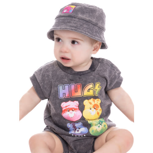 Care Bears Baby Girls Graphic Romper and Bucket Hat Set, 2-Piece, Sizes 0/3M-24M