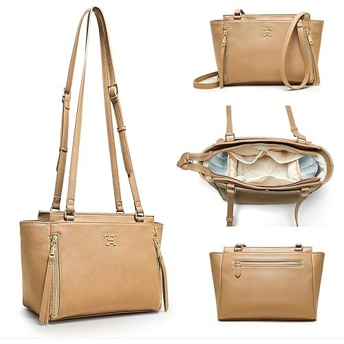 miss fong Small Diaper Bag Mini Diaper Bag, Crossbody Diaper Bags, Diaper Bag Purse, Diaper Clutch with 7 Diaper Bag Organizers,2 Insulated Pockets and Adjustable Shoulder Strap(Peanut)