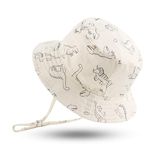 JANGANNSA Dinosaur Baby Boys Sun Hat Cotton Toddler Girls Bucket Hats Summer Sun Protect Cap for Kids