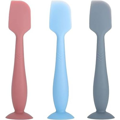 3-Pack Baby Diaper Cream Spatula - Baby Diaper Rash Cream Applicator for Butt Paste Diaper Cream - Diaper Cream Brush for Newborn Baby Essentials (red, blue, cyan)