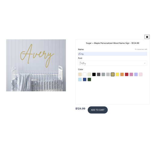 Sugar + Maple Personalized Wood Name Sign