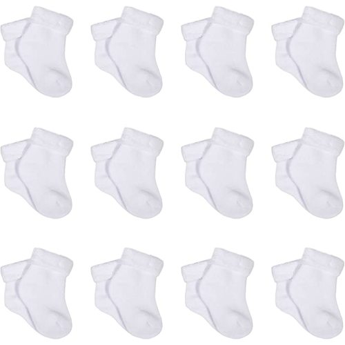 Gerber Baby 12-pair Sock Bundle - 0-3 Months - White