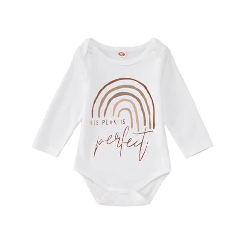 GLIGLITTR Newborn Baby Boy Girl Bodysuit Answered Prayer Rainbow Onesie Romper Pregnancy Announcement Jumpsuit Outfit Clothes