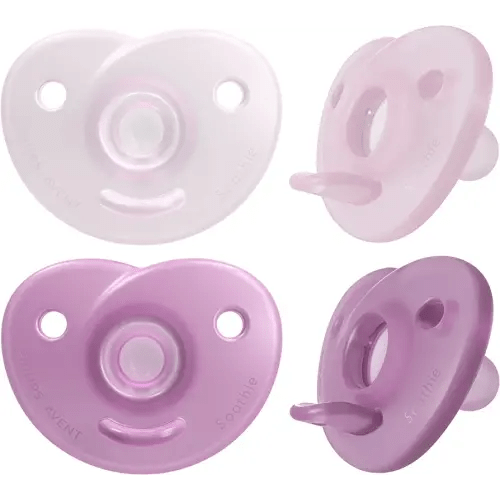 Philips AVENT Soothie Heart Pacifier, 0-3 Months, Pink/Light Pink, 4 Pack, ‎SCF099/42