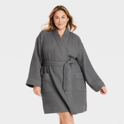 Women's Waffle Robe - Auden™ Light Gray Xs/s