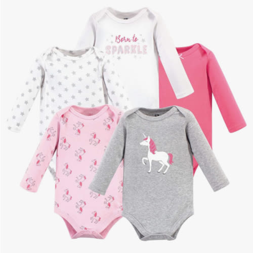 Amazon.com: Hudson Baby Unisex Baby Cotton Long-sleeve Bodysuits, Sparkle Unicorn, 3-6 Months: Clothing, Shoes & Jewelry