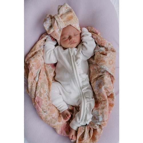 Frill Zip Romper | Milk Waffle