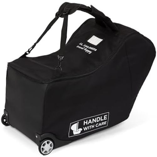 J.L. Childress Premier Infant Car Seat Travel Bag - Thick Padding, Backpack Straps, AirTag Holder - Fits UppaBaby, Nuna, Chicco and Most Infant Carriers with Bases – Car Seat Bag for Airplane Travel