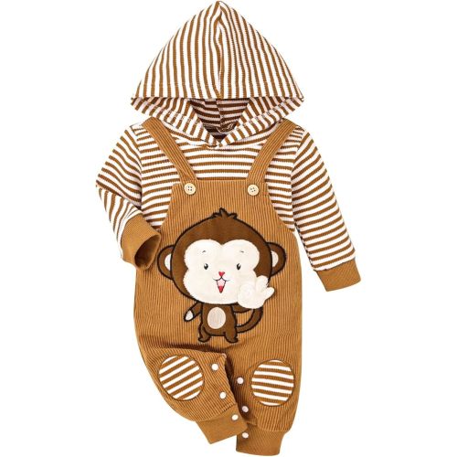 Baby Boy Girl Clothes Long Sleeve Outfits Fall/Winter Baby Romper Ribbed Hoodie Clothing