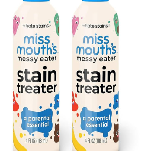Miss Mouth's Messy Eater Stain Treater Spray - 4oz 2 Pack Stain Remover - Newborn & Baby Essentials - No Dry Cleaning Food, Grease, Coffee Off Laundry, Underwear, Fabric