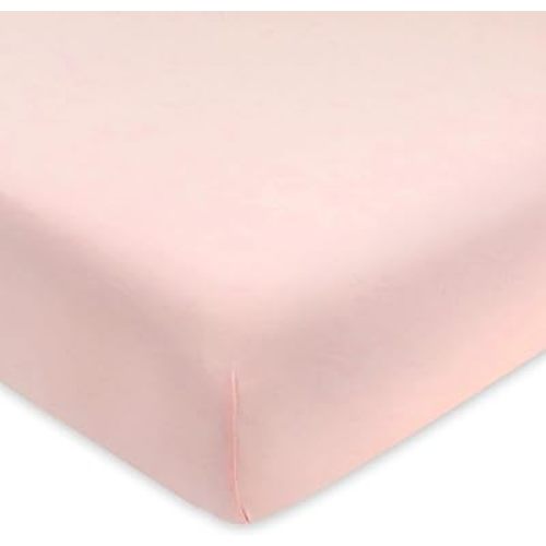 HonestBaby Fitted Crib Sheets Fits Standard Mattress Bassinet, Mini Prints 100% Organic Cotton Baby Boys, Girls, Unisex, Pink Salt Fitted Crib Sheet, One Size