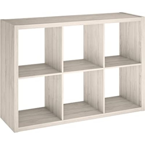 ClosetMaid 4569 Decorative Open Back 6-Cube Storage Organizer, Bleached Walnut