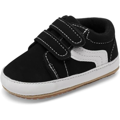 Clowora Unsex Baby Boys Girls Canvas First Walkers Shoes,Newborn Infant Non Slip Soft Sole Crib Casual Sneaker