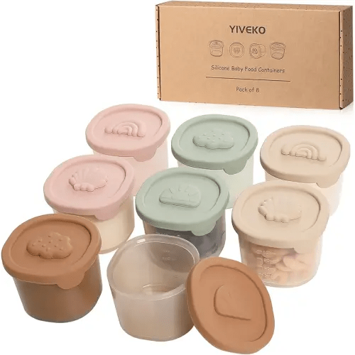 Baby Food Containers Silicone Baby Food Storage Containers for Infants and Toddlers Baby Food Jars Silicone Baby Food Container Freezer Safe Reusable Baby Food Containers with Lids 8PK