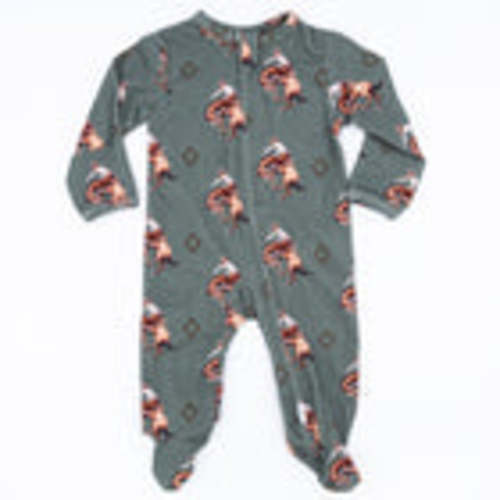 Teal Bronc Footed Jammies – Cowkid Clothing Company