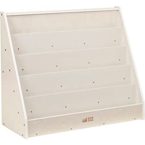 ECR4Kids Single-Sided Book Display, Classroom Bookshelf, White Wash
