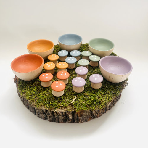 Mushroom sorting toy | Wooden Montessori Toy | Montessori Toddler | Wooden Mushroom