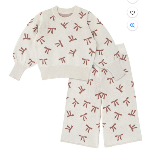 Modern Moments by Gerber Toddler Girl Jacquard Sweater Knit with Wide Leg Pant Set, Sizes 12M-5T - Walmart.com