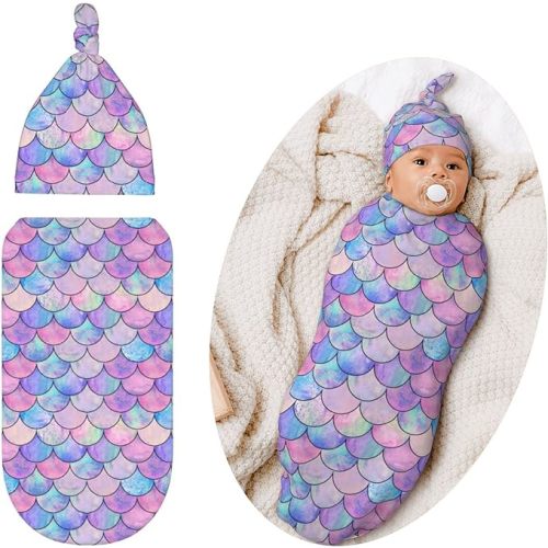 Jarverce Swaddling Blanket for Baby, Soft Sleeping Bag, Sack for Newborn Boys Girls, Unisex Baby Stuff, Mermaid