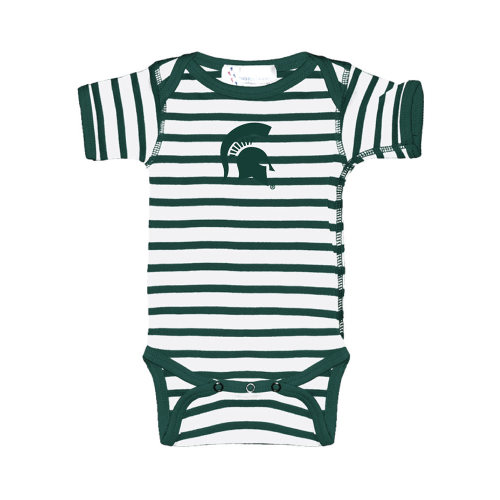 Michigan State Spartans Baby Green Skylar Short Sleeve One Piece