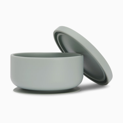 AEIOU Suction Bowl with Lid - Sage