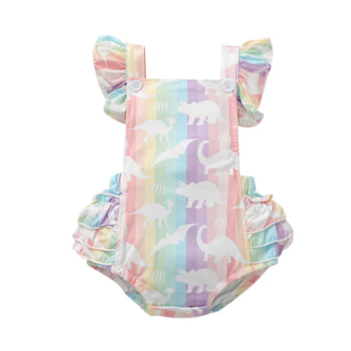 DINOSAUR RAINBOW Romper - Hazel & Bo