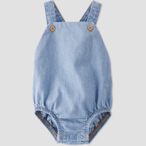 Little Planet by Carter's Organic Baby Chambray Bubble Jumpsuit, Size: 6M