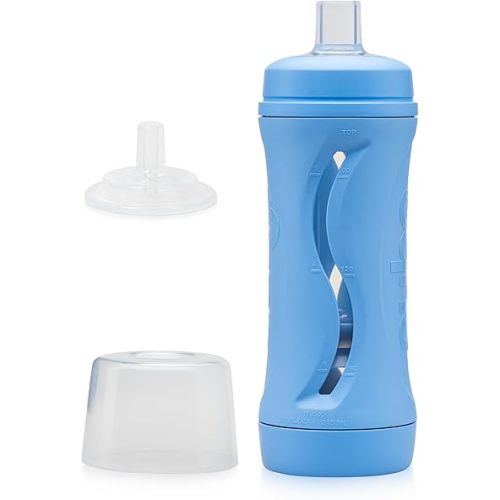 Subo - Juego de iniciación de biberones de comida para bebés, autoalimentador sin ensuciar para bebés, diseño libre de apretar para purés, batidos, yogur, avena o líquidos espesos, taza lavable de