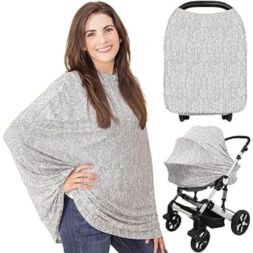 Car Seat Covers for Babies - Nursing Cover, Baby Car Seat Cover, Nursing Covers for Breastfeeding, Carseat Cover Girls, Boy, Breastfeeding Cover, Infant Car Seat Cover, Stroller Cover (Herringbone)
