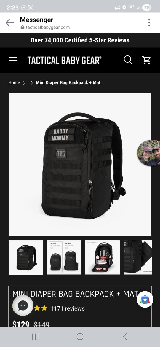 Mini Diaper Bag Backpack + Changing Mat by TBG – Tactical Baby Gear