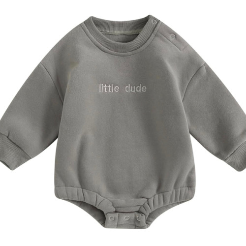 VISGOGO Newborn Infant Baby Boy Girls Oversized Romper Little Dude Sweater Onesie Coming Home Outfit Neutral Clothes