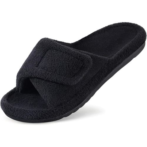 Orthopedic Slippers with Arch Support Adjustable Open Toe House Shoes for Plantar Fasciitis