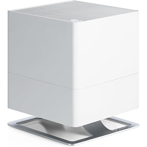 Stadler Form humidifier Oskar, Energy-Saving Humidifier for Rooms up to 540 Square Feet, Evaporator with Automatic Switch-Off, Dimmable LEDs, Very Quiet, White, medium