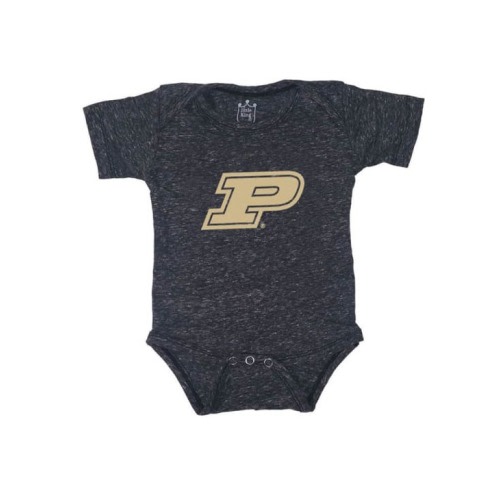 Baby BLACK Purdue Boilermakers Primary Logo Graphic One Piece - 31800266